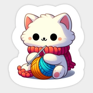 the knitty kitty Sticker